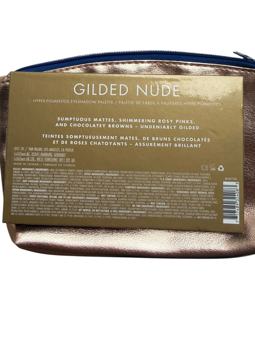 REM mascara, Laura geller eyeliner, Milani Gilded Nude Eyeshadow w Rose Gold bag - Picture 5 of 5